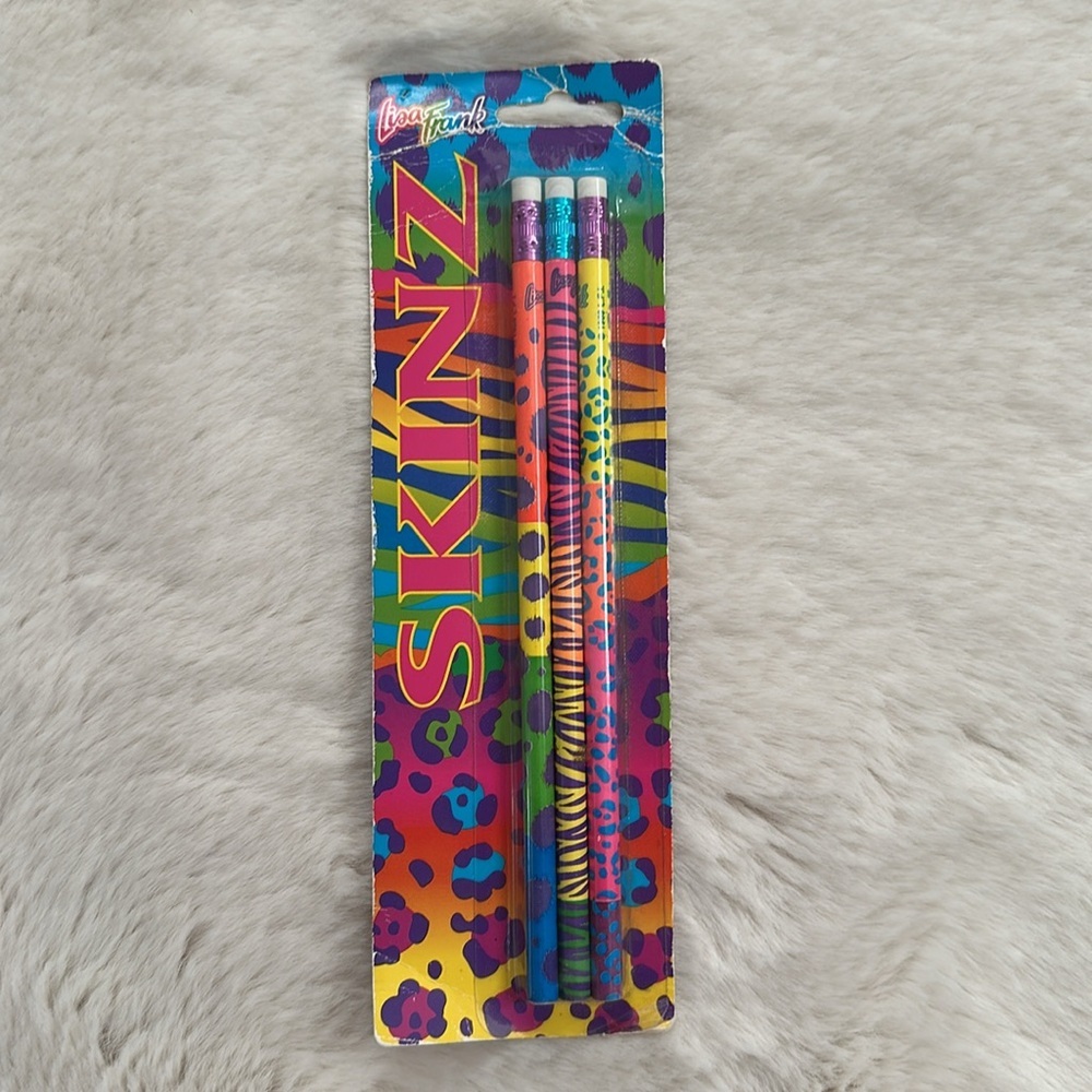NIB Vintage 90s 00s Lisa Frank Skinz Pencils 3 Pack